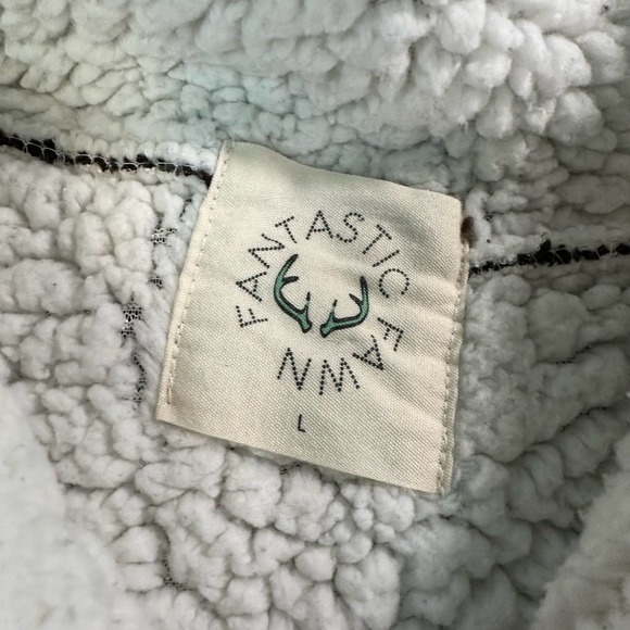 Fantastic Fawn Sherpa Fleece Mock Collar 1/4 Zip Jacket Size L - Picture 3 of 8